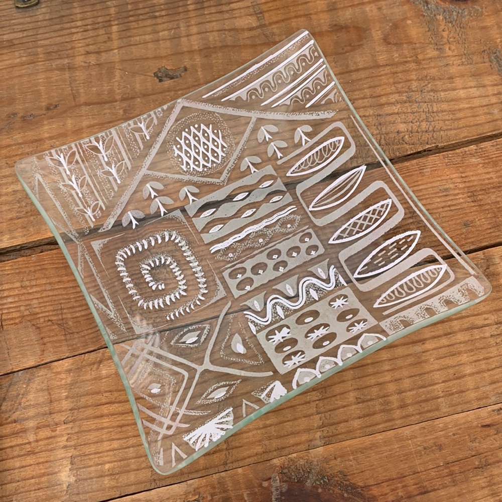 Mid-Century Modern vintage glass dish EUC quirky eclectic